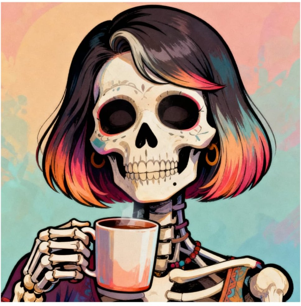 Ilustración explicando qué es un Death Café